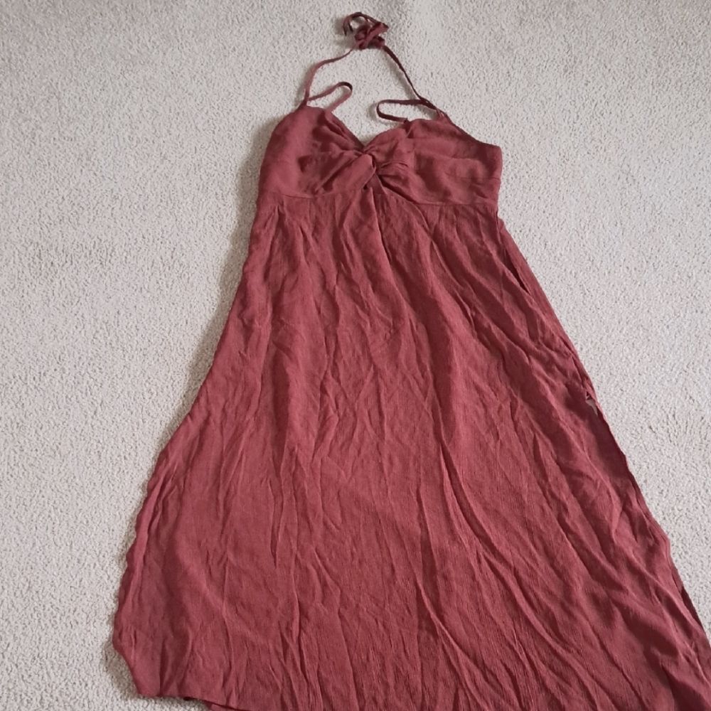 LARGE    HALARA  FEELS LIKE LINEN TWISTED DRESS